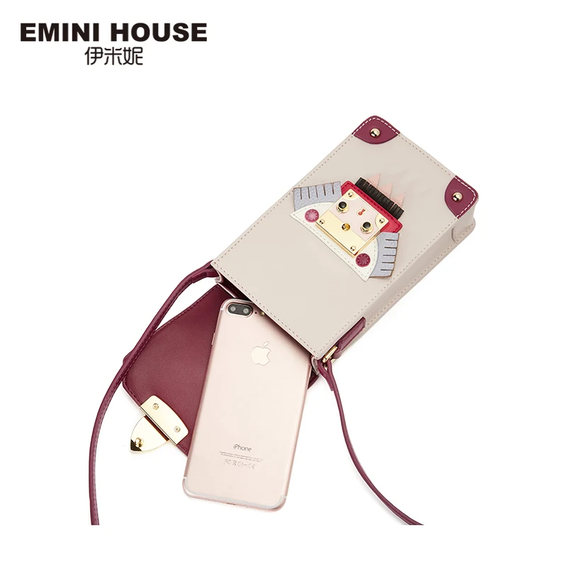 EMINI HOUSE, сумка для телефона в индийском стиле, разделенная кожа, женские сумки на плечо, винтажные сумки через плечо для женщин, мини-сумка-мессенджер