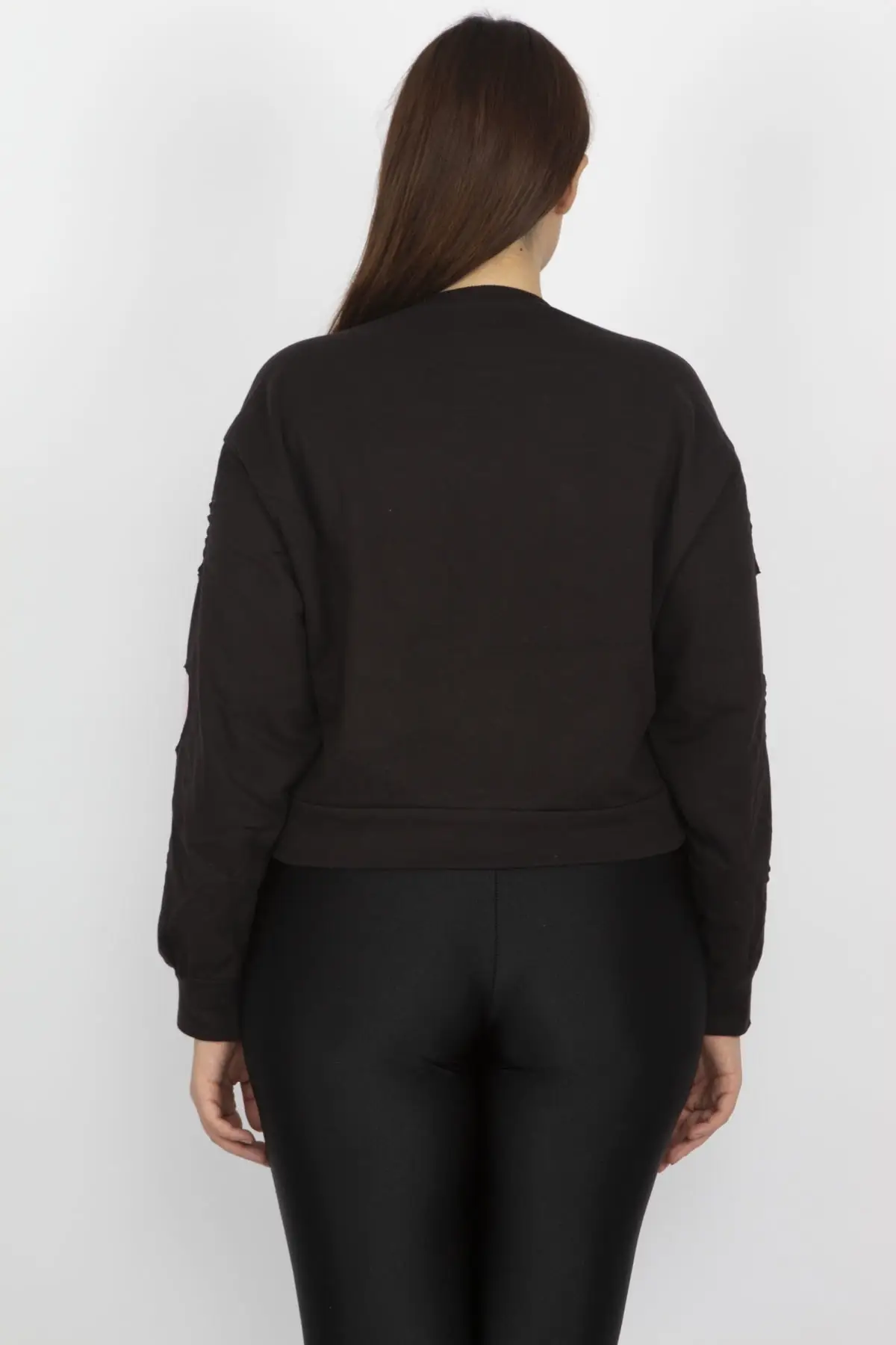 Женский прозрачный Свитшот Sans Textile с черными ручками 65 N14019|Женские толстовки и