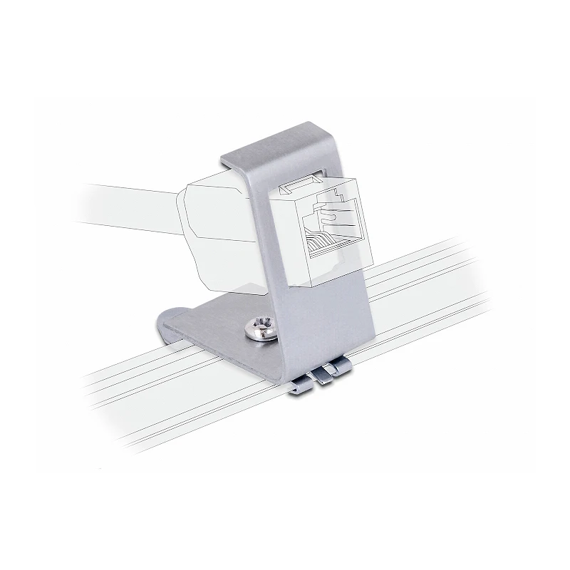 

RJ45 1-Port Keystone Jack Holder For 35MM DIN Rail Electrical Distribution Box Metal Mounting DIN-Rail Adapter