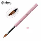 ANGNYA 1 шт. #12 колонский СОБОЛЬ акриловая ручка с кисточкой из полимерного материала розовая металлическая ручка Хрустальная акриловая маникюрная салонная ручка для рисования кисть для дизайна ногтей