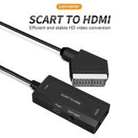 1080p scart hdmi compatible video audio upscale converter with usb cable for hdtv box dvd television signal upscale converter