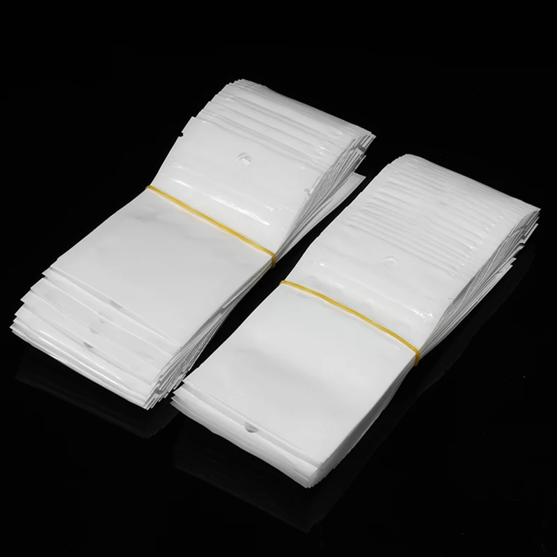 

50/100pcs/pack Self Seal Zipper Plastic Retail Packaging Pack Zip Lock Bag White Package Bags Hang Hole