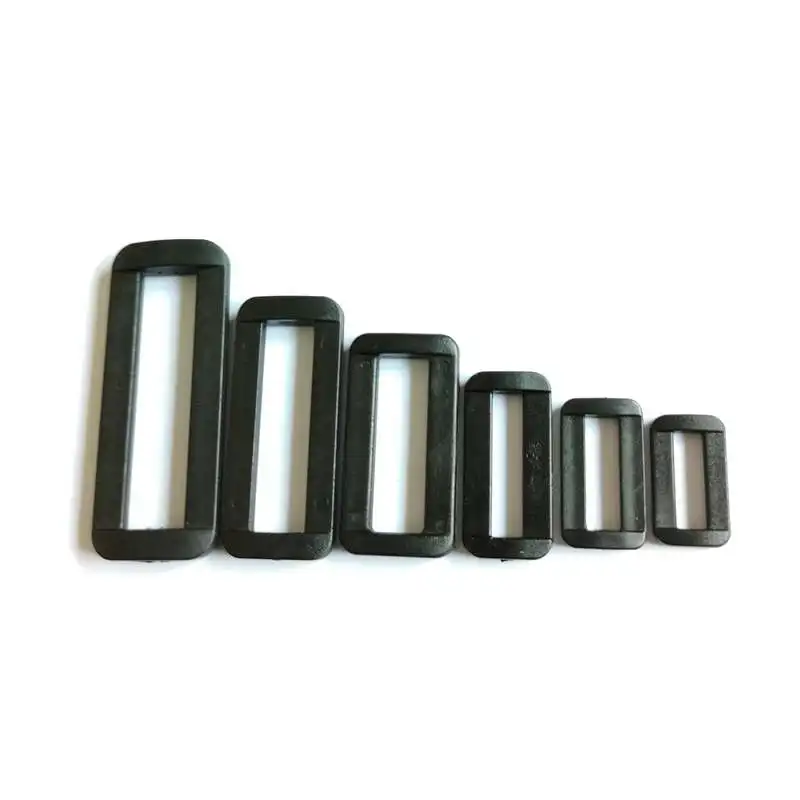 

20Pcs Plastic Black 15mm 20mm 25mm Plastic Loops Looploc Rectangle Rings Adjustable Buckles For Backpacks Straps