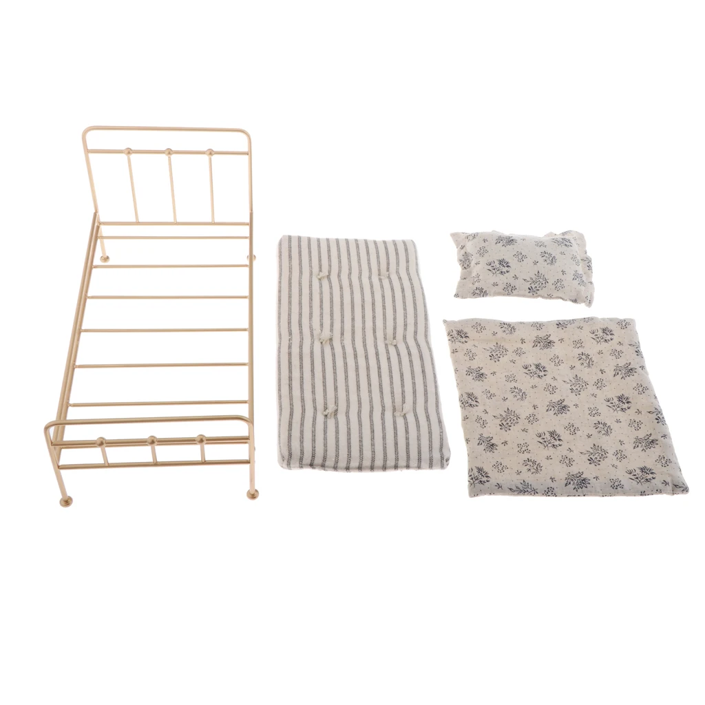 

Simple Dollhouse Single Bed Miniatures Doll Room For 45cm Doll Accessory