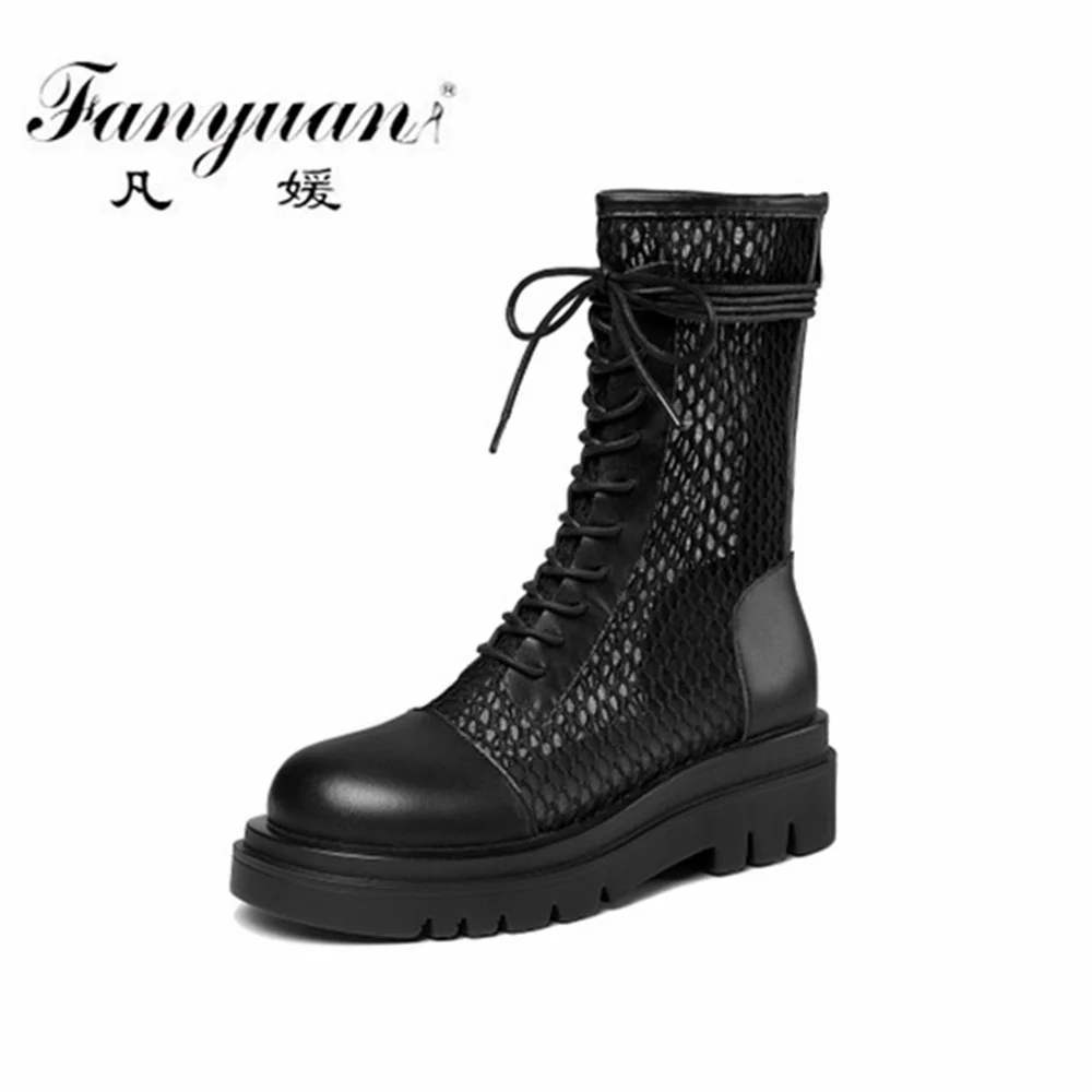 

Женские летние ботинки fanyuan, новинка 2021 года, туфли-лодочки на высоком каблуке, с перекрестной шнуровкой, на молнии сзади, обувь для ночного к...