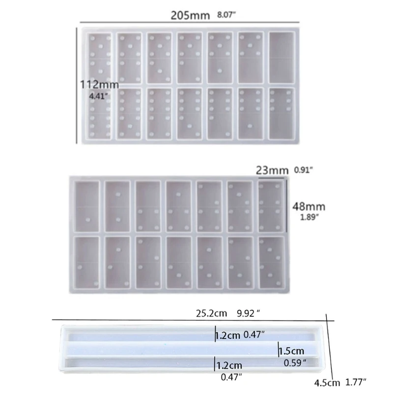 

1 Set DIY Epoxy Resin Domino Game Toy Mold Dominoes Storage Rack Silicone Mould