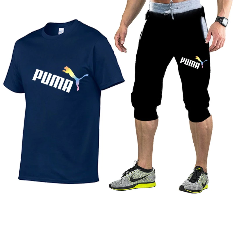 

New T Shirt+Shorts Sets Men Letter Printed Summer Suits Casual T Shirt Men Tracksuits Brand Clothing Tops Quick Dry Tees Set