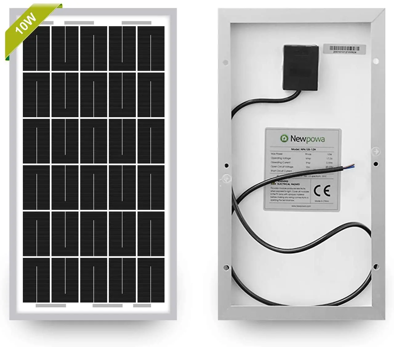Monocristalino da Bateria do Painel Solar do Lism Potência do Módulo do Picovolt da Eficiência Elevada para o Carregamento do Fio da Bateria Manutenção 10w 12v