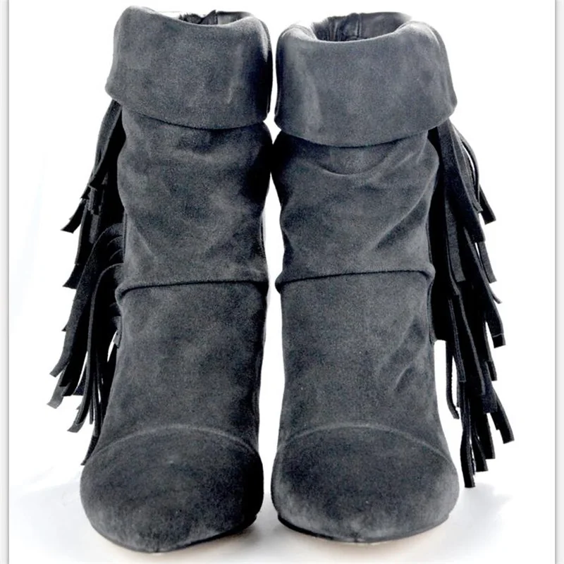 Женские зимние кожаные Ботинки на каблуке весенние замшевые рабочие ботильоны с