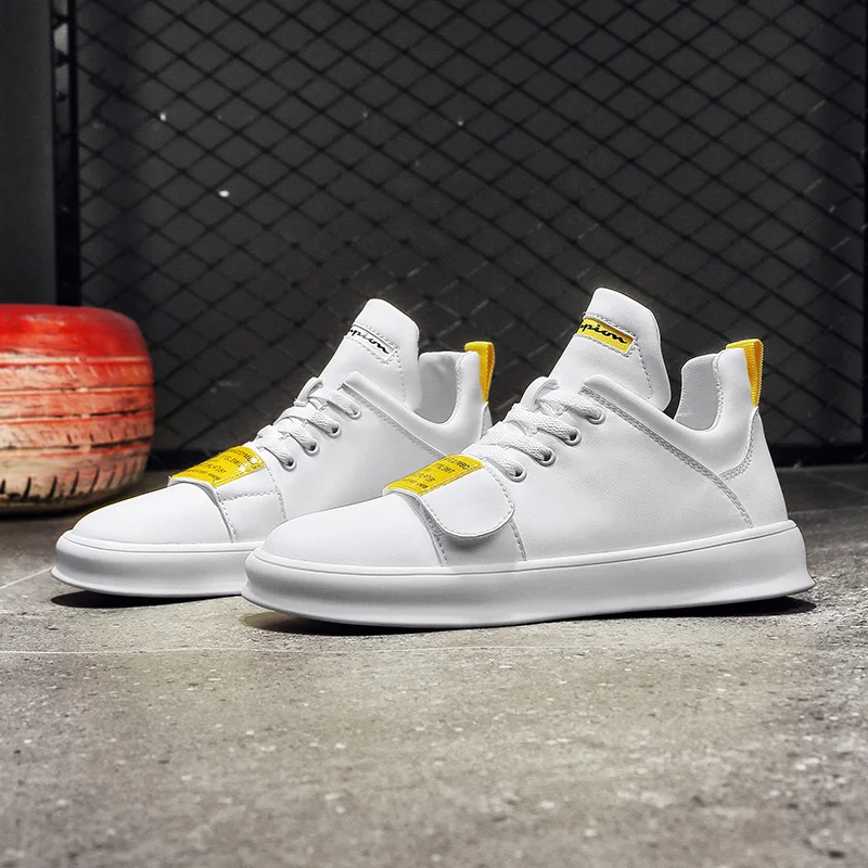 

Autumn Fashion Lace up Men Casual Shoes Street White Platform Shoes Low cut Leather Sneakers For Men zapatillas hombre casual