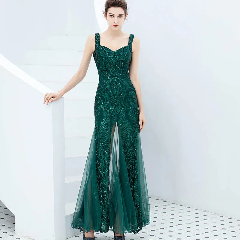 Золотое элегантное платье на бретельках с v образным вырезом Сетчатое вечернее