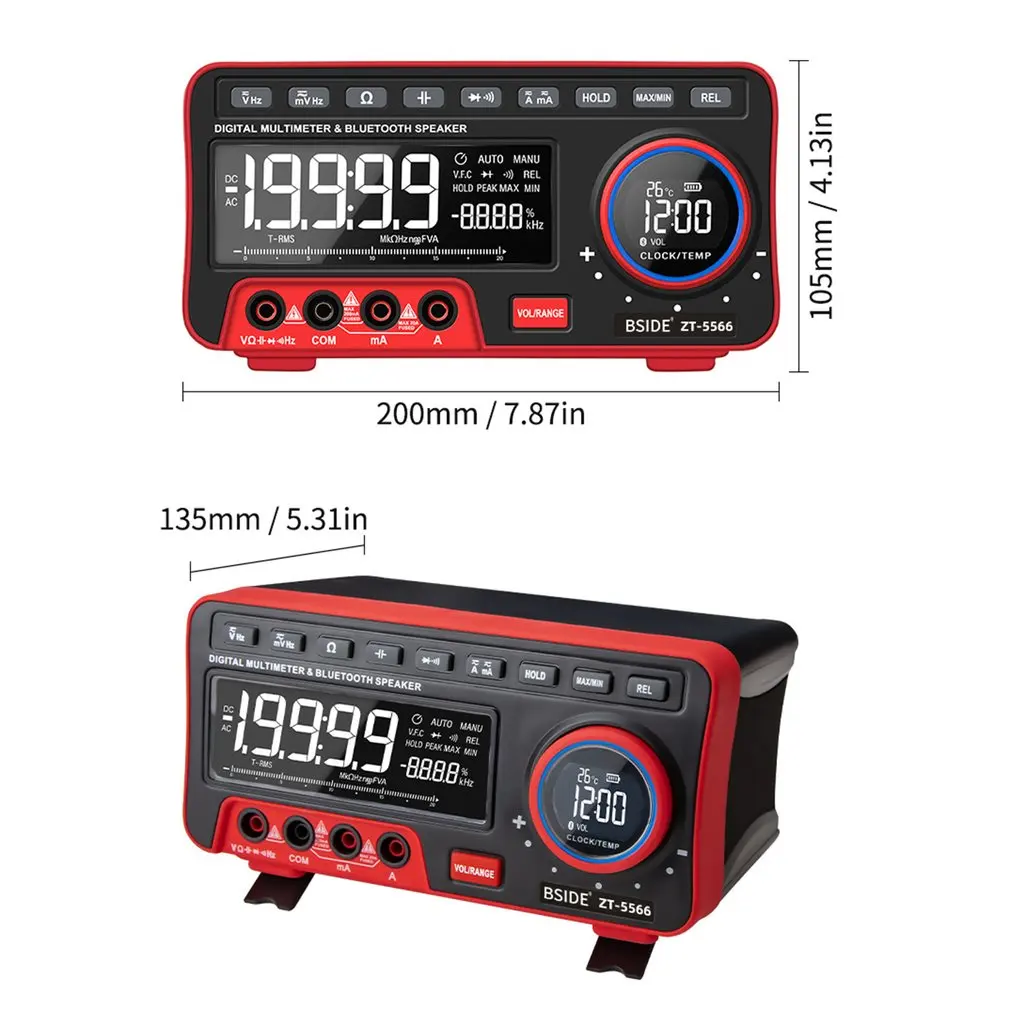 ZT-5566 19999 отсчетов T-RMS Настольный цифровой мультиметр и BT динамик AC/DC измеритель