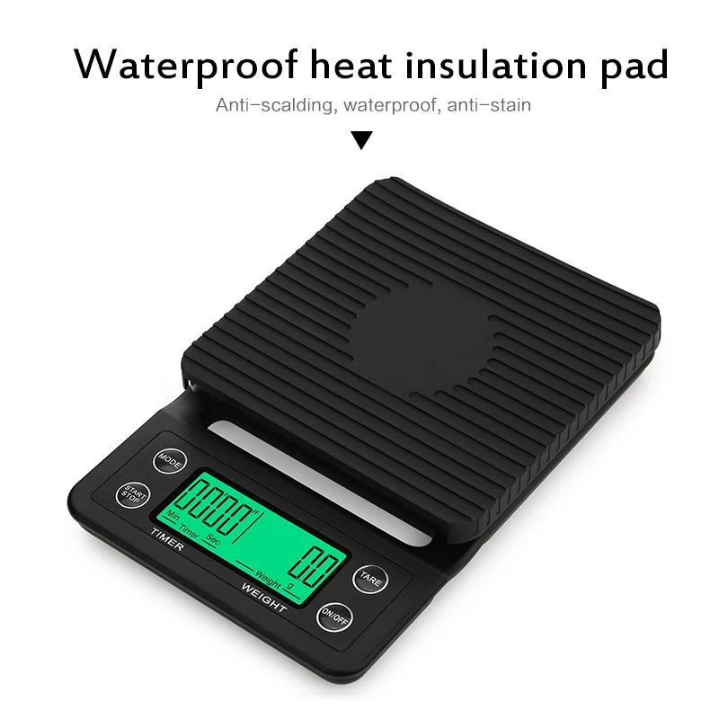 

3kg / 0.1g 5kg / 0.1g Drip Coffee Scale With Timer Portable Electronic Kitchen Scale High Precision LCD Electronic Scale