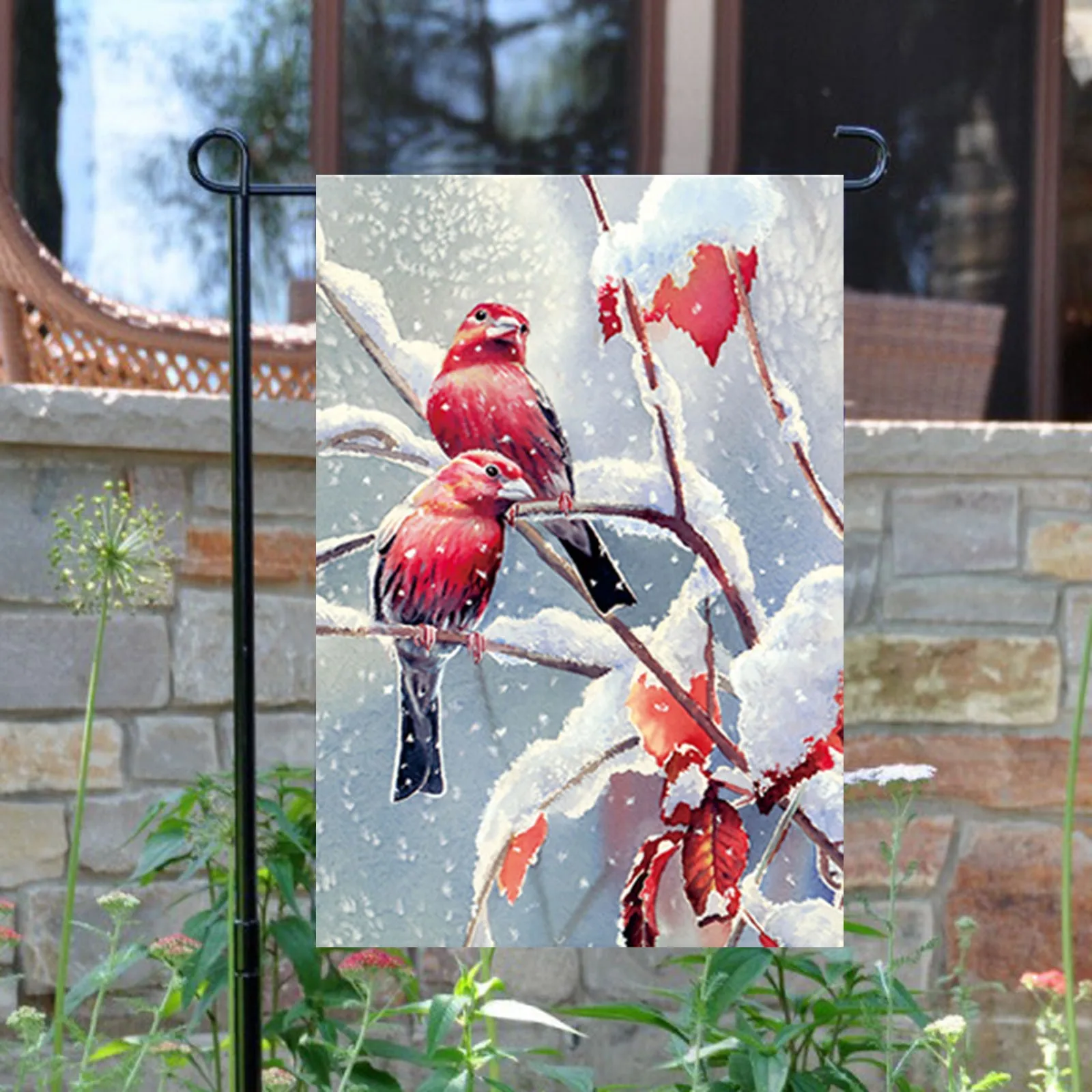 12X18 дюймов Фотофон с природой садом Декор подвесной флаг птицы летне-осенняя во