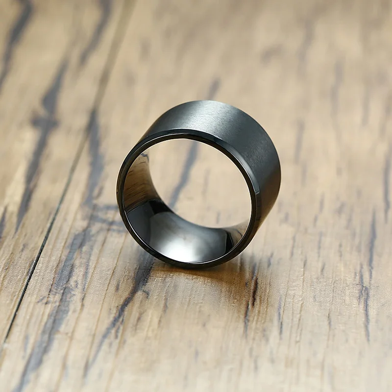 Классическое черное кольцо для большого пальца из нержавеющей стали от Kemstone