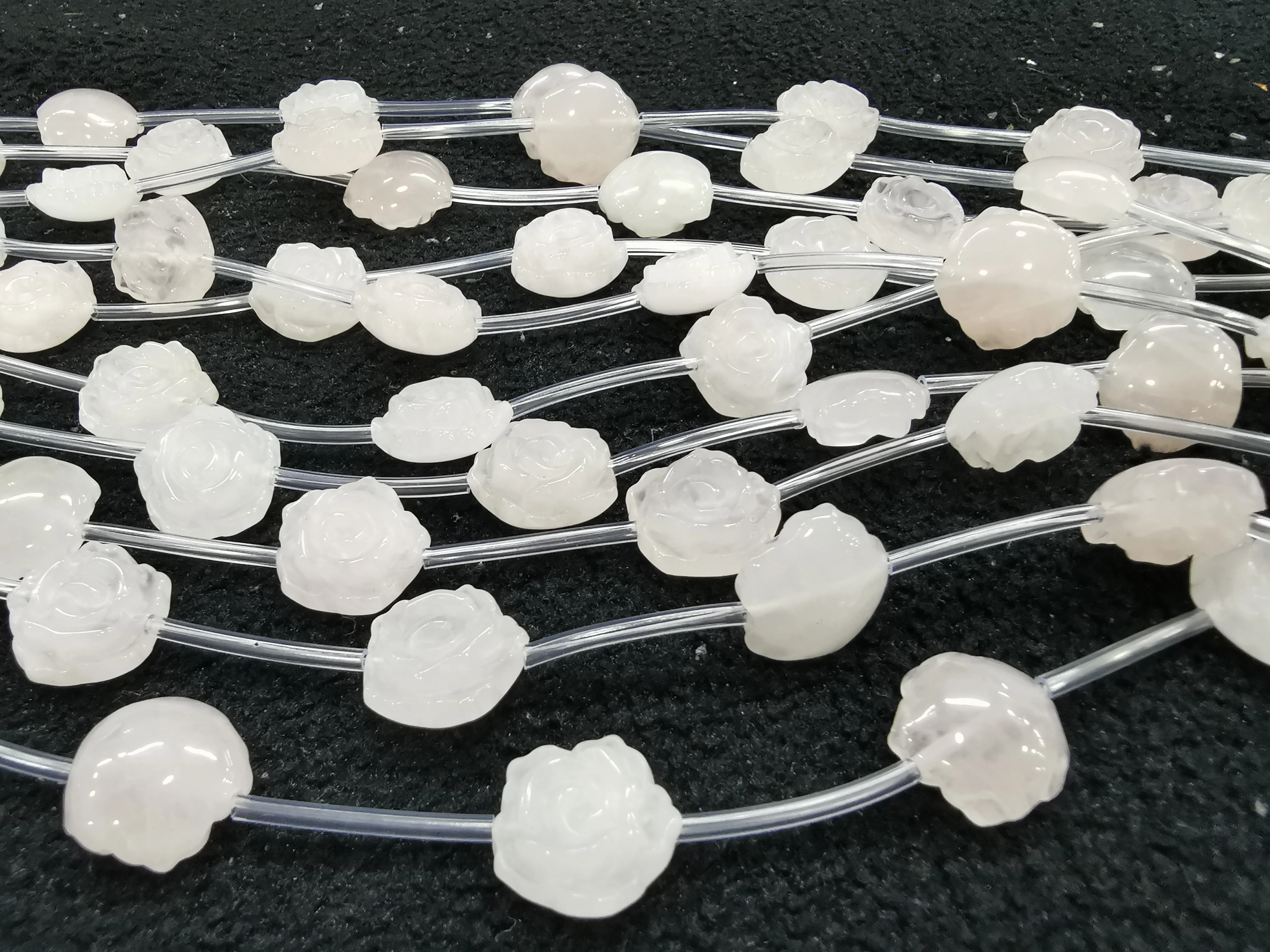 

15pcs Genuine Lapis Lazui -rose quartz-Amazonite Flower Carved Beads 12mm 15mm,Bracelet Spacer Supply Rose filigree,Gemstone DIY