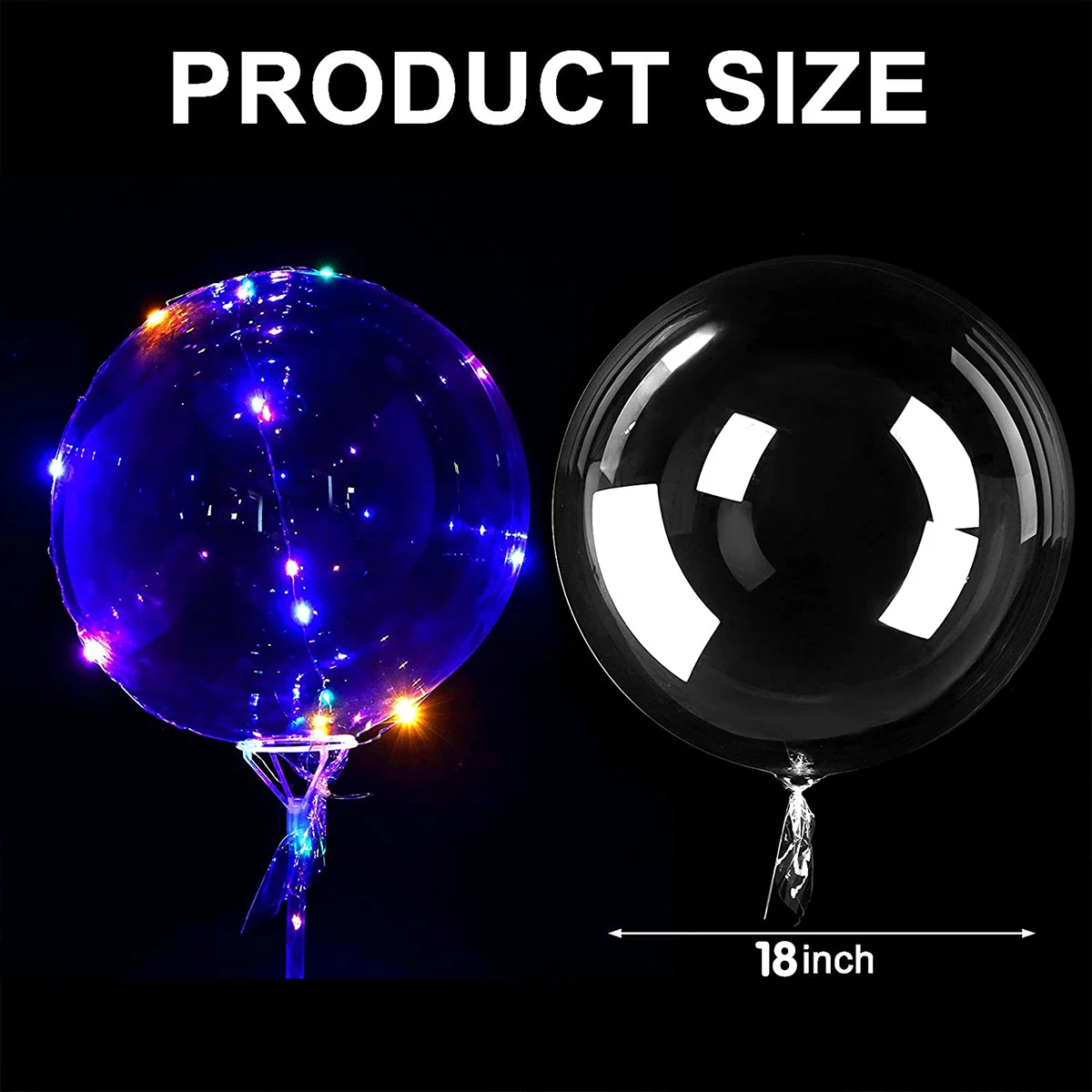 Led Bobo Balloons with Stick Transparent Light Up Bubble Balloons with String Light for Party Birthday Wedding Festival Decor images - 6
