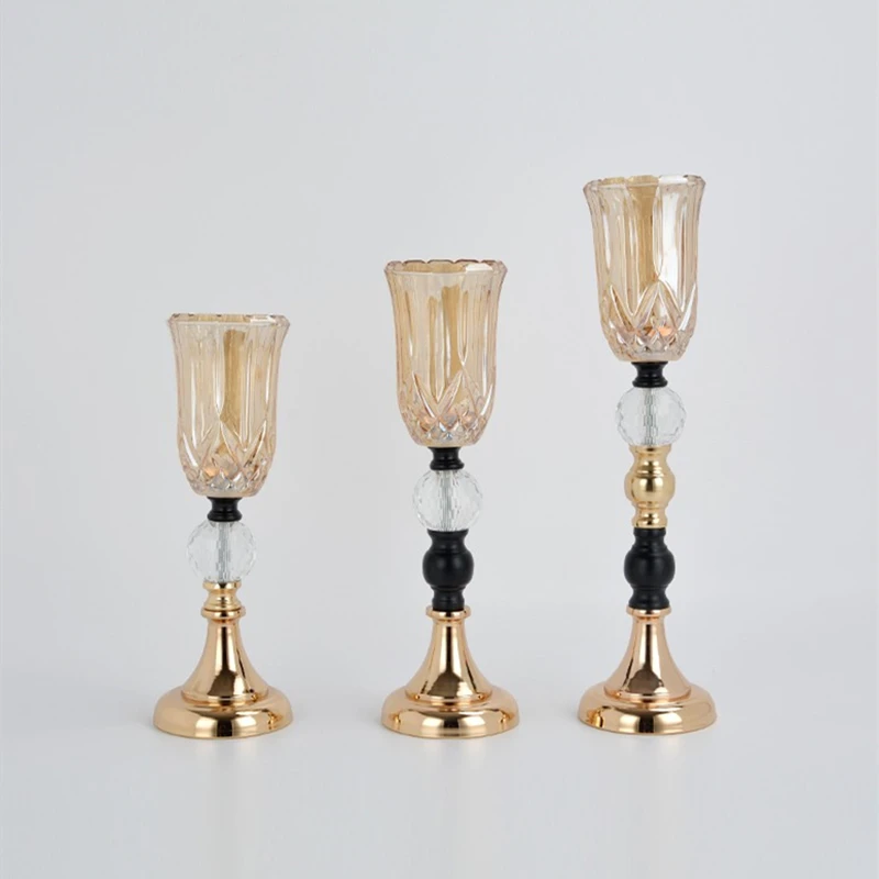 

IMUWEN Candle Holder Gold Candlestick Luxury Wedding Centerpieces Table Candelabra For Home Party Decoration