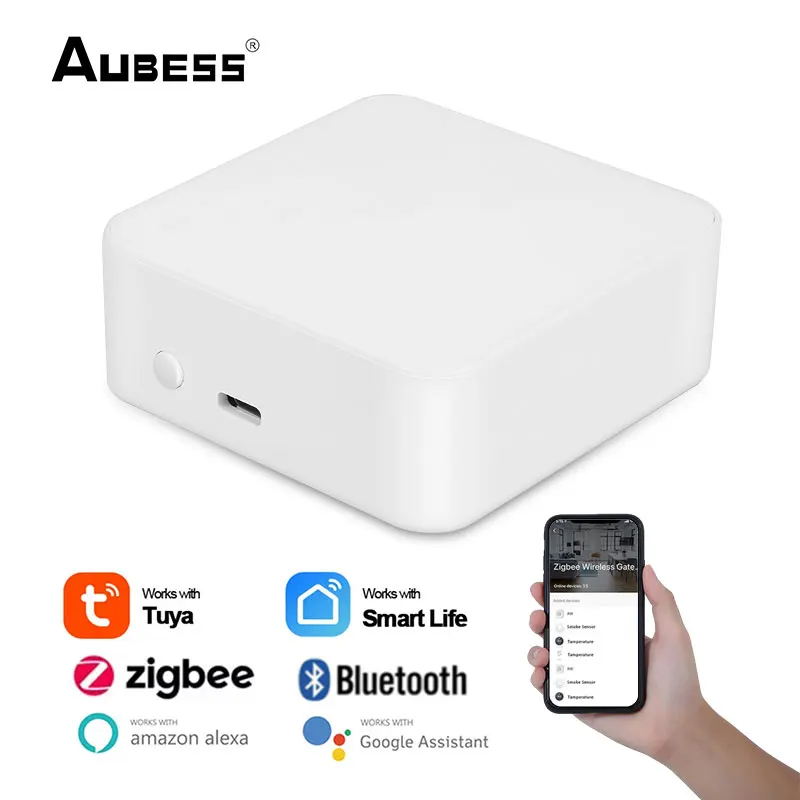 

Tuya Zigbee3.0 +Bluetooth Smart Home Controller Multi-mode Gateway WiFi Smart Life Voice Control Support Alexa Google Home 1PC