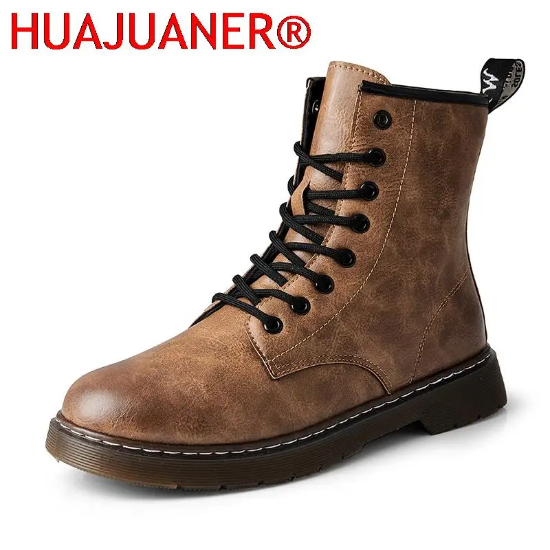 

Casual Men Boots Martens Waterproof Couple Boots Fashion Men Leather Shoes Botas Mujer Male Ankle Boots Motorcycle Boots Hombre