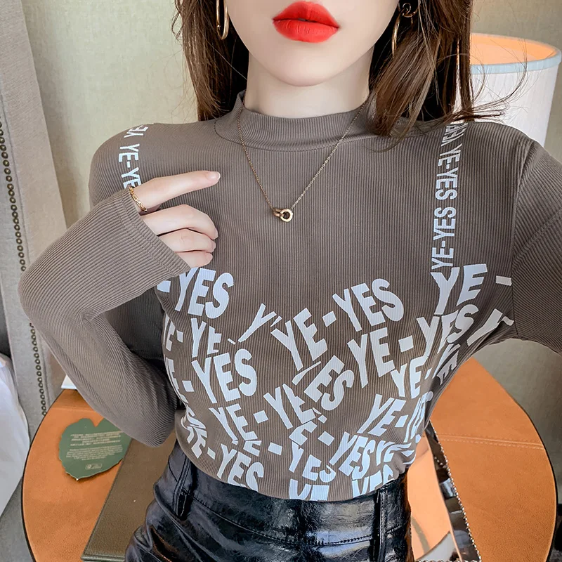 

BOBOKATEER Graphic T Shirts Long Sleeve T Shirt Women Clothes Plus Size Woman Tshirts Fashion Tee Shirt Femme Camisetas Mujer