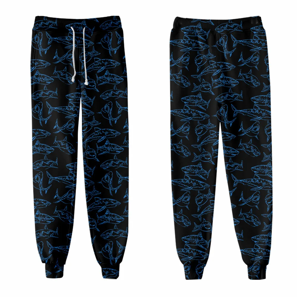 

Мужские бриджи-карго с принтом в виде рыбы, черные брюки-джоггеры с эластичным поясом, уличная одежда в стиле хип-хоп