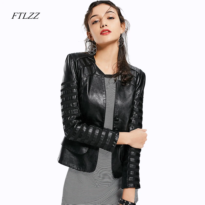 Куртка женская кожаная с длинным рукавом на молнии|leather women jacket|pu jacketwomens designer leather