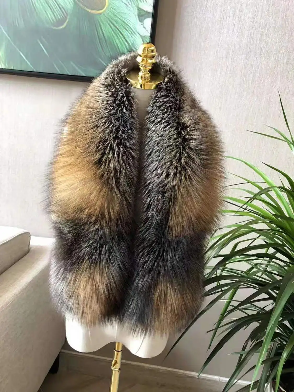 natural sandy fox MS. MinShu роскошный шарф из натурального Лисьего меха Настоящий Лисий шарф большой размер натуральный Лисий мех шаль Зимний женский палантин - Цвет: natural sandy fox