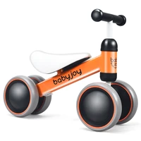 baby no pedal balance bike toddler learn ride on toy walker 4 wheels orange