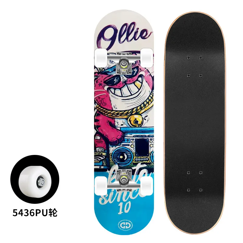 

Skateboard dual rocker thermal transfer maple animation skateboard suitable for adults and children02 double tilt 80cm beginners