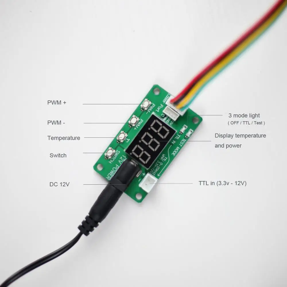 NEJE Master 20 Вт лазерный модуль 450 нм головка TTL / PMW плата контроллера DIY Набор