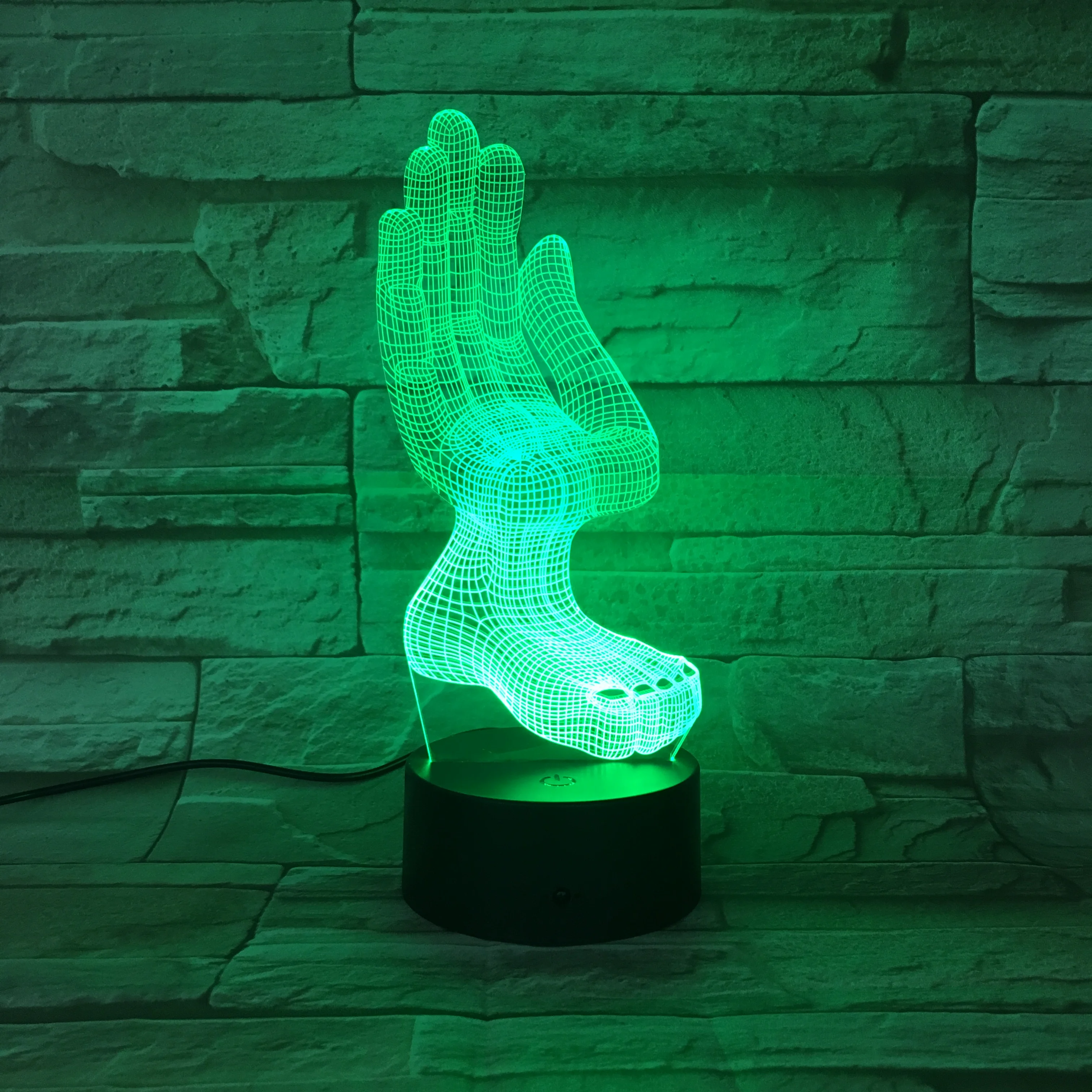 

Creative 3D LED Lamp hand+foot model Acrylic LED USB Lamp Touch Room Table Desk Night Light Bedside Decoration 766