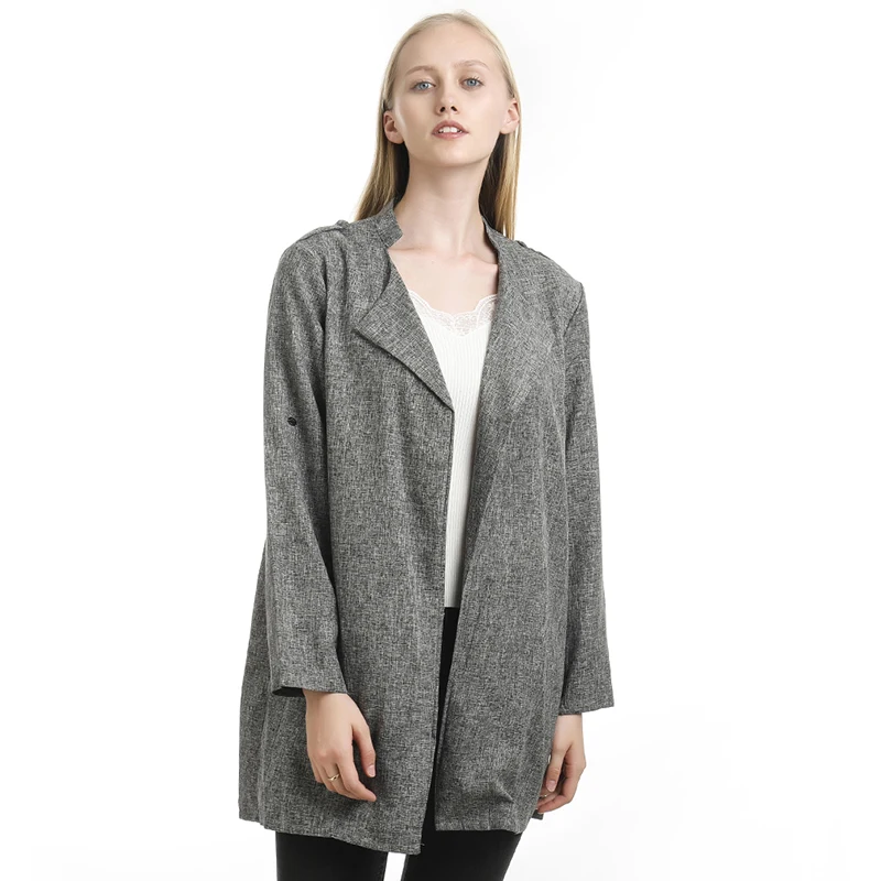 Лидер продаж Осеннее Женское пальто большого размера Женская Длинная Верхняя