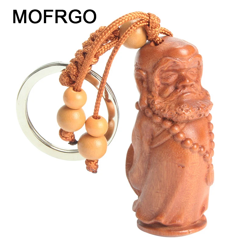 Деревянные товары в виде персикового дерева мини-брелок Bodhidharma буддийские