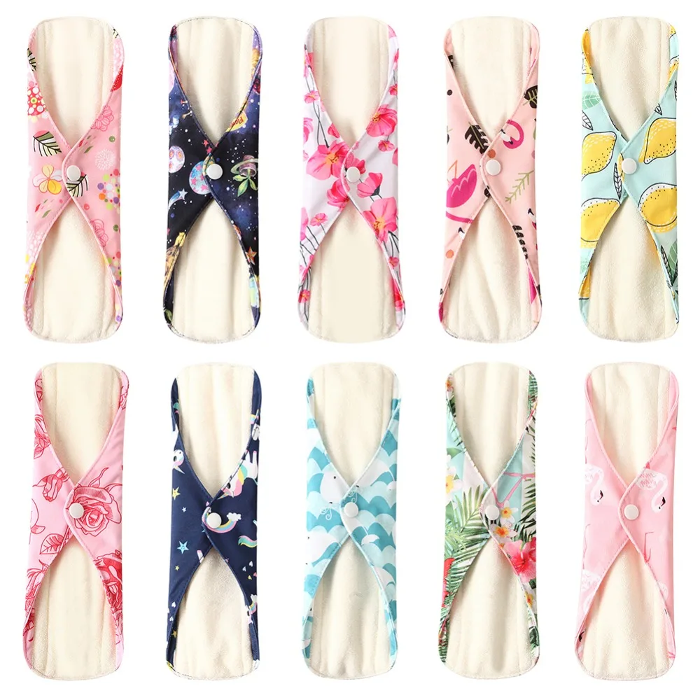 7 шт многоразовые менструальные подкладки Набор моющийся Уголь органического