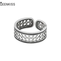 qeenkiss rg688 fine%c2%a0jewelry%c2%a0wholesale%c2%a0fashion%c2%a0woman%c2%a0girl%c2%a0birthday%c2%a0wedding gift hollow out round 925 sterling silver%c2%a0opening ring