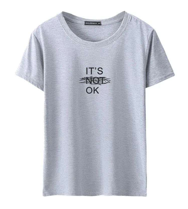 

2021 summer new short-sleeved t-shirt round neck slim men's T-shirt letter printing trend short-sleeved top