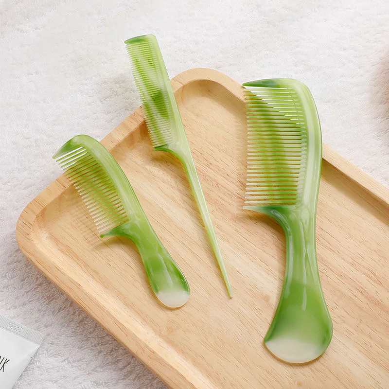 

10PCS Beef Tendon Comb Adult Anti-static Folding Constant Horn Comb Household Set Wide Tooth Long Handle Comb