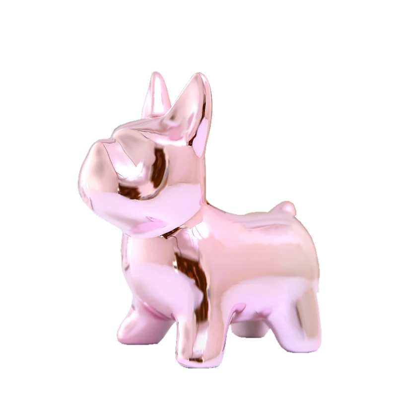 Золотые керамические фигурки французского бульдога для свадебной обуви