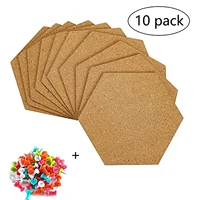 self adhesive cork board tiles office home wood photo background hexagon stickers wall message drawing bulletin boards sticker