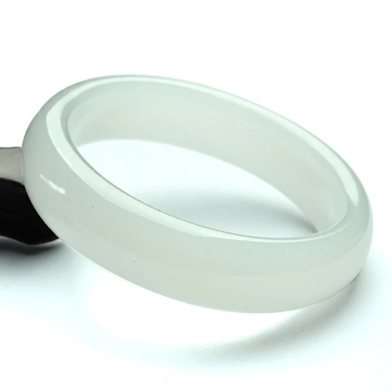 Натуральный белый нефритовый браслет Овечья толстая белая Нефритовая текстура