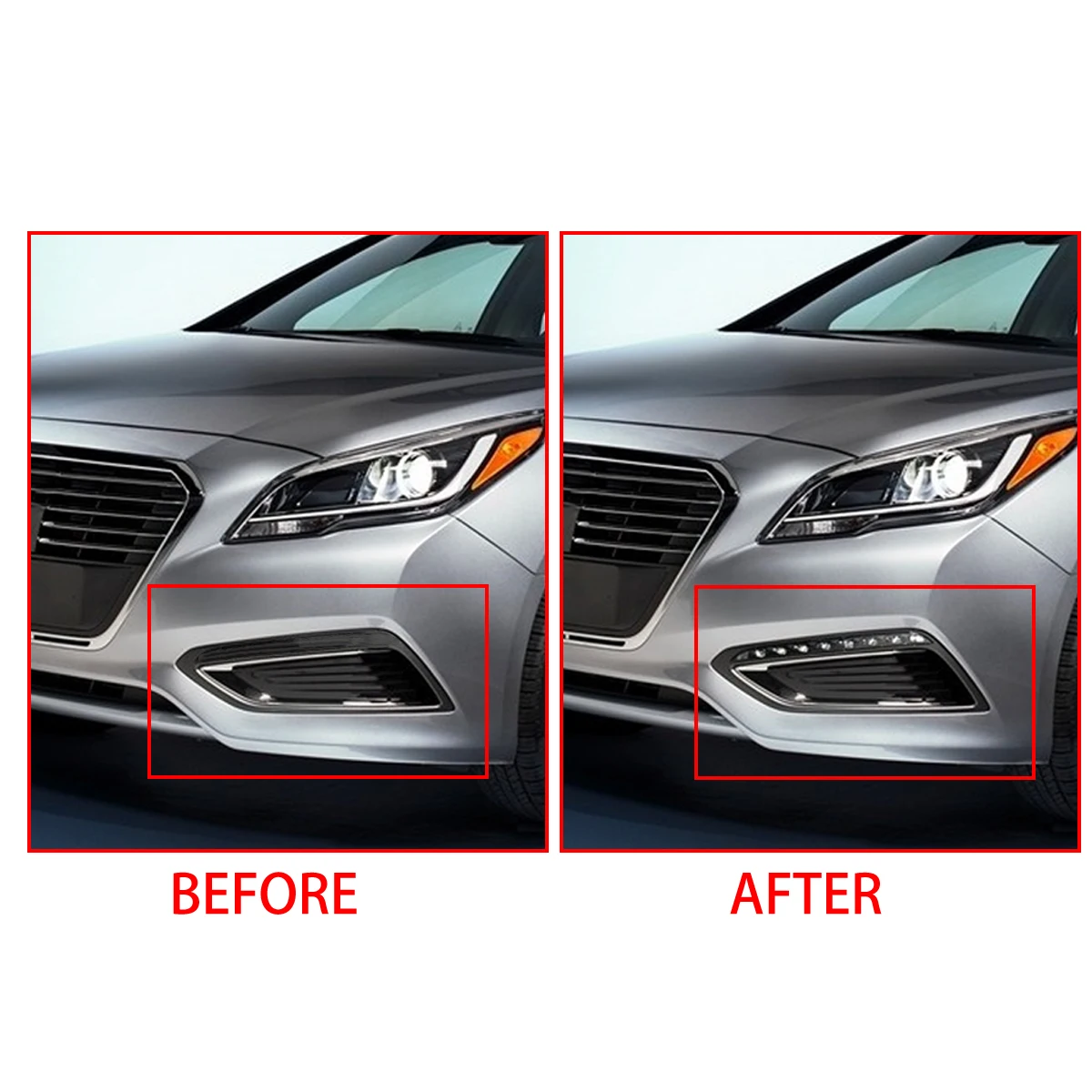 12В дневные ходовые огни для Hyundai Sonata 9 2015 2016 светильник переднего бампера дальнего