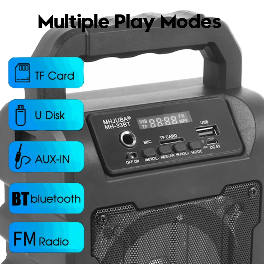 Bluetooth Колонка большого размера с поддержкой TF карты и FM радио|Портативные
