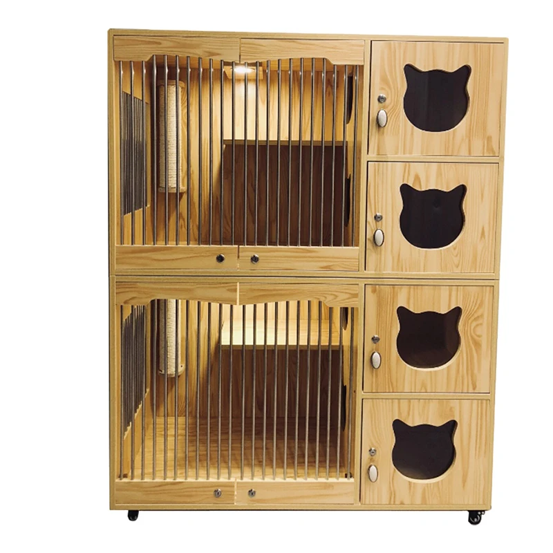 

Environmental Protection Material Pet Cat House Wooden Luxury Pet House Solid Cat Litter Box Enclosure Cage