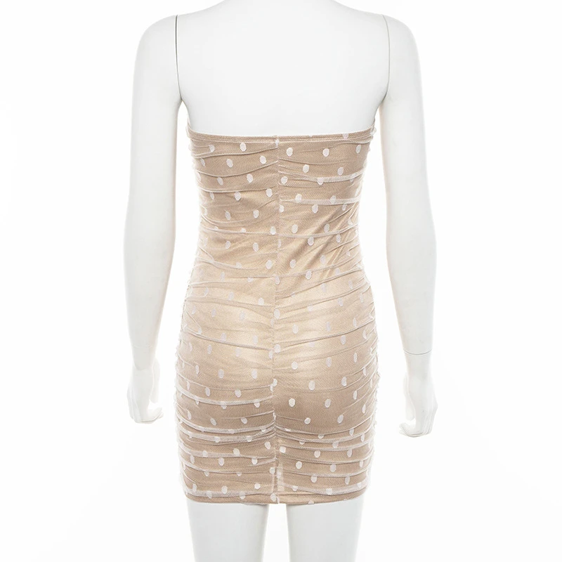 Сексуальное женское платье в горошек с разрезом на новый год Сетчатое оборками