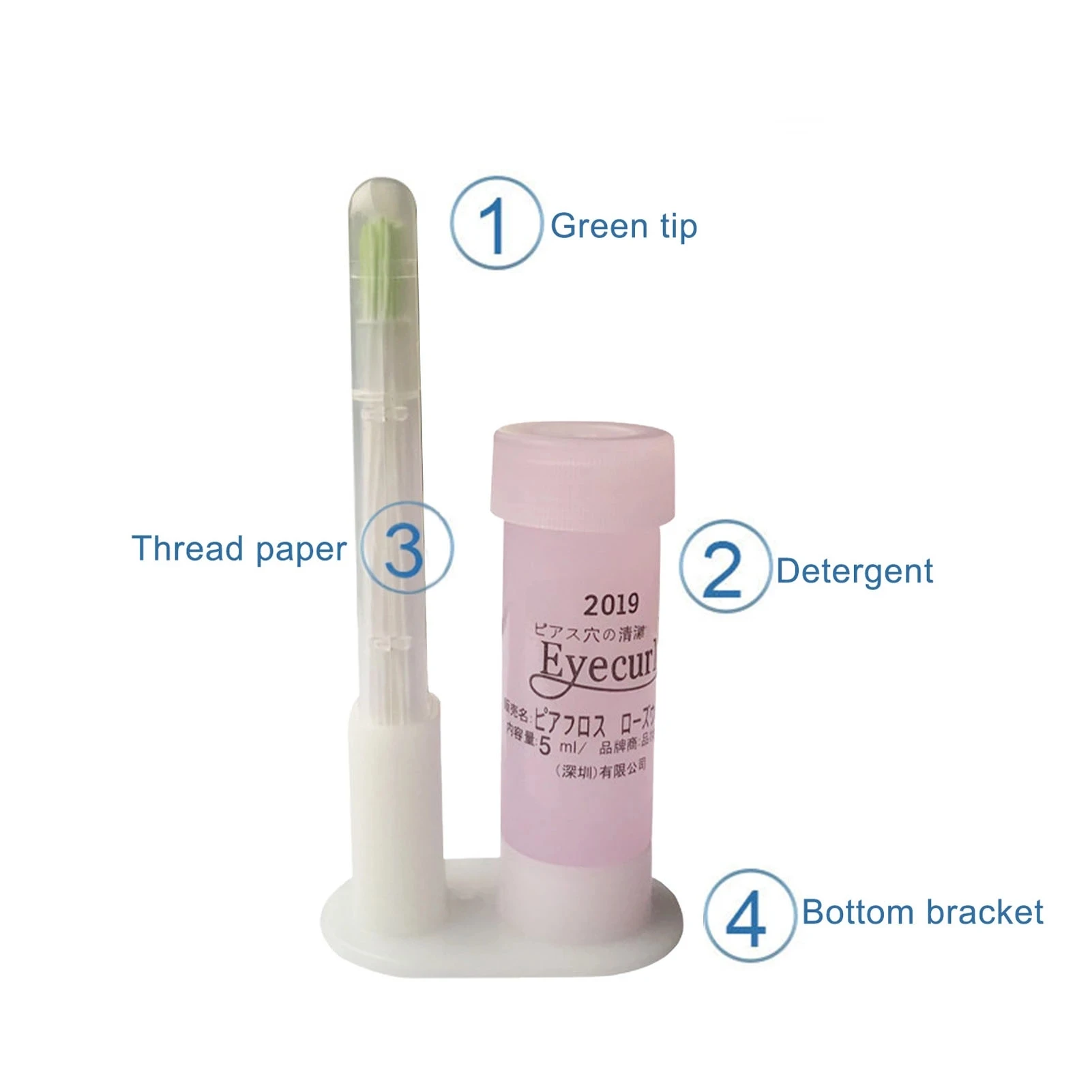 

Ear Hole Cleaning Solution With 60pcs Line Pierced Ear Clean Lines Care Liquid Tools Earrings Descaling Earring Hole Cleaner