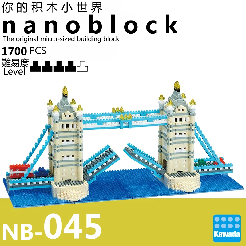 Kawada Nanoblock Tower Bridge Deluxe Edition строительные блоки NB 045 1510 штук вызов креативная