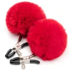 Милый Розовый Красный солнечных очков чёрный цветной Кролик хвост мяч металлический ниппель зажимы грудной бондаж БДСМ вставки секс-игрушки для мужчин и женщин