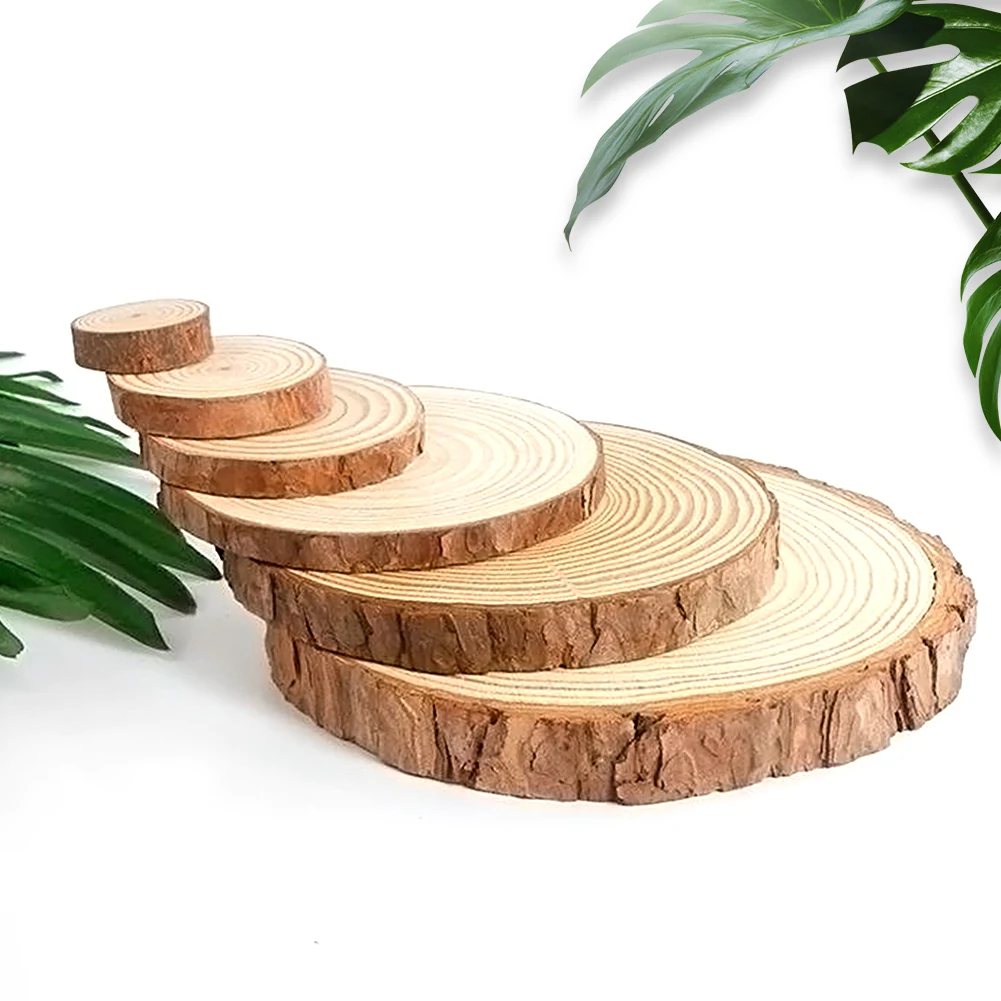 

1/5/10Pcs Wood Pine Slices Rustic Circles Christmas Ornament DIY Crafts Natural Unfinished Wedding Painting Birthday Decor Party