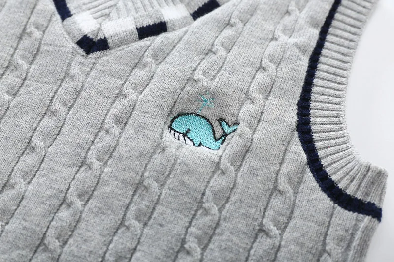 От 2 до 10 лет жилет для маленьких мальчиков Вязаные жилеты с v образным вырезом roupas